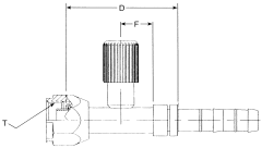 E-Z Clip Series Fittings, Female O-Ring (Short Pilot), Straight With High Side Charge Port (R134a)