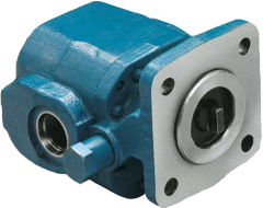 GC Series Gear Pump, 0.13 cu in/rev, 4-bolt 1.78 in. pilot Mounting Flange, 0.17 1in. Tang w/Short Coupling Shaft, SAE-6 Side Ports, Bi-Directional with check valves Rotation