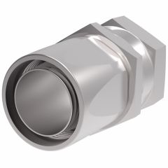 Steel Reusable 1 Wire Braid Reduced Bore Two-Piece Fitting, 1-7/8-12 Female JIC 37 deg Flare Swivel, -24 Hose, Straight