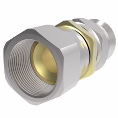 Steel Reusable 1 Wire Braid Teflon Fitting, 7/8-14 Female JIC 37 deg Flare Swivel, -10 Hose, Straight