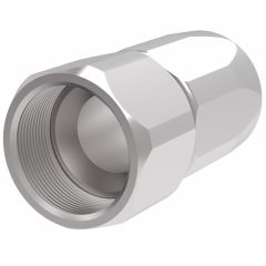 Steel Reusable 1 Wire Braid Reduced Bore Three-Piece Fitting, 1-5/16-12 Female JIC 37 deg Flare Swivel, -16 Hose, Straight