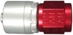 Red/Silver Anodized Aluminum Crimp Fittings for AQP & StartLite Racing Hose, Female JIC 37 deg Flare Swivel, Straight