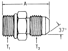 Steel Adapters, Male SAE O-Ring Boss (Straight Thread O-Ring) To Male JIC 37 deg Flare, Straight