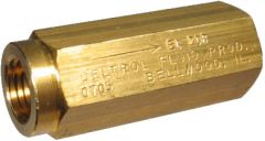 Brass Inline Hydraulic Check Valve, Female 1/8-27 NPT Ports,  PSI Cracking Pressure, Up to 3.00 GPM & 2000.00 PSI