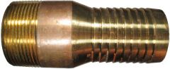 Brass Medium Shank Combination Nipple, 2.00 Inch Hose ID To 2 Inch Male NPT
