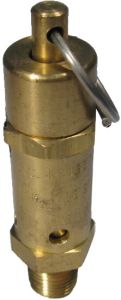 Standard Duty Brass Safety Pop-Off Valve, 1/4 NPT Port, 125.00 Pre-Set Pressure, 78 SCFM Capacity
