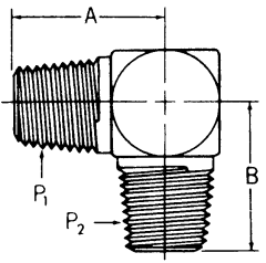 Steel Adapter, 1/4-18 Male NPT To 1/8-27 Male NPT, 90 deg Elbow
