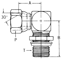Steel Adapter, 1/2-14 Female NPT Swivel To 1-1/16-12 Male SAE O-Ring Boss (Straight Thread O-Ring), 90 deg Elbow