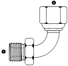 Steel Adapter, 3/8-19 Male BSPP (British Parallel) To 3/8-19 Female BSPP (British Parallel), 90 deg Bent Tube Elbow