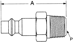 1000/400/500 Series MIL-C-4109 Industrial Interchange Air Quick Disconnect, Male Half, -04 Coupling, 1/4-18 Male NPT