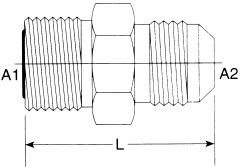 Steel Adapter, 13/16-16 Male O-Ring Face Seal To 3/4-16 Male JIC 37 deg Flare, Straight
