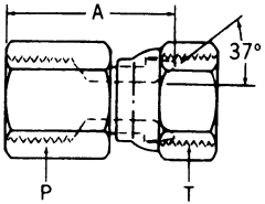 Steel Adapter, 1/4-18 Female NPT To 9/16-18 Female JIC 37 deg Flare Swivel, Straight