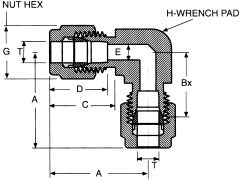 Stainless Steel Duolok Tube Fitting, 1.00 Inch Tube OD Union 90 deg Elbow
