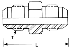 Stainless Steel Adapter, 7/16-20 Male JIC 37 deg Flare To 7/16-20 Male JIC 37 deg Flare, Straight