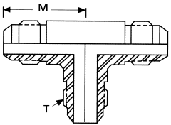 Stainless Steel Adapter, 9/16-18 Male JIC 37 deg Flare Tee