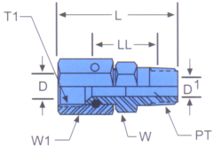 Stainless Steel Adapter, 1/4-18 Female JIC 37 deg Flare To  Male NPT, Straight
