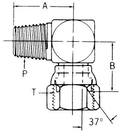 Steel Adapter, 1/2-14 Male NPT To 9/16-18 Female JIC 37 deg Flare Swivel, 90 deg Elbow