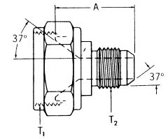 Steel Adapter, 7/8-14 Female JIC 37 deg Flare Swivel To 7/8-14 Male JIC 37 deg Flare, Straight