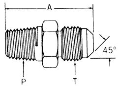 Brass Adapter, 3/4-14 Male NPT To 7/8-14 Male SAE 45 deg Flare, Straight
