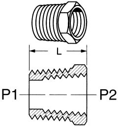 Brass Adapter, 1/2-14 Male NPT To 1/8-27 Female NPT, Bushing