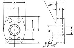 Steel 4-Bolt Flange Adapter, 1.00 Inch Code 62 Flange, Flat Face Half To 1.00 Inch Female NPT, Straight