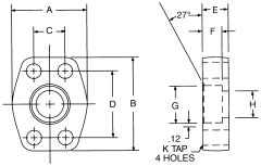Steel 4-Bolt Flange Adapter, 1.00 Inch Code 61 Flange, Flat Face Half To 1.00 Inch Female NPT, Straight