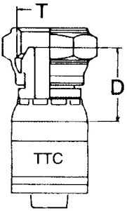 Global TTC 1 & 2 Wire Braid Stainless Steel Crimp Fitting, G 1/2 Female BSPP (British Parallel) 60 deg Cone Swivel, -08 Hose, Straight