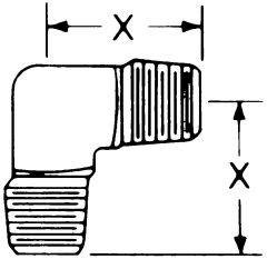 Brass Adapter, 1/2-14 Male NPT To  Male NPT, 90 deg Elbow