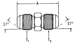 Steel Adapter, 7/8-14 Male JIC 37 deg Flare To 7/16-20 Male JIC 37 deg Flare, Straight