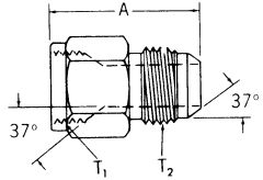 Steel Adapter, 1-5/8-12 Female JIC 37 deg Flare To 1-7/8-12 Male JIC 37 deg Flare, Straight