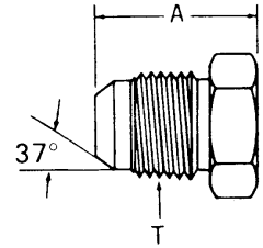 Steel Adapter, 5/16-24 Male JIC 37 deg Flare Hex Plug