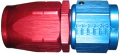 Red/Blue Anodized Aluminum Reusable Fittings for AQP & StartLite Racing Hose, Female JIC 37 deg Flare Swivel, Straight