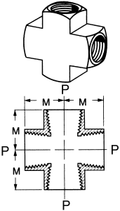 Brass Female NPT Crosses