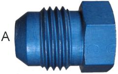 Blue Anodized Aluminum (AN 806) Male JIC 37 deg Flare Hex Plugs