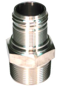Stainless Steel Flat Crimp Fittings For Use With FC363 & FC364 Hose, Male NPT