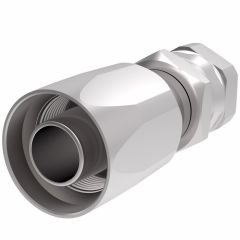 Steel Reusable 1 Wire Braid Reduced Bore Two-Piece Fitting, 1-1/16-12 Female JIC 37 deg Flare Swivel, -12 Hose, Straight