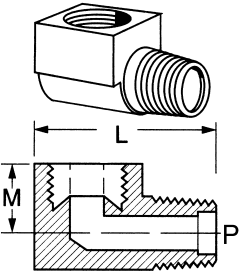 Brass Adapters, Male NPT To Female 42 deg Inverted Flare, 90 deg Elbow