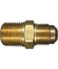 Brass Adapter, 1/4 in Male SAE 45 deg Flare to 1/2 in Male NPT, Straight