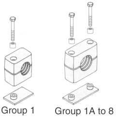 Standard Series Pipe & Tubing Support Clamp, Single Weld Plate, Hex Head Bolts With Spacers