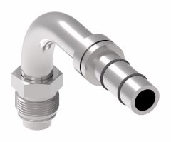 E-Z Clip Series Fitting, 7/8-18 Male O-Ring (Short Pilot), -10 Hose, 90 deg Elbow