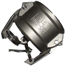 Stainless Steel Cam & Groove Adapter, 4 Inch Dust Cap