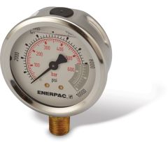 Hydraulic Pressure Gauge, 2.50 in Face, Lower Mount, Glycerine Filled, 10000 Maximum PSI