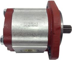 2PE Series Aluminum Gear Pump, 0.40 cu in/rev, 2-Bolt SAE A Mounting Flange, 9 Tooth SAE A Splined Shaft, SAE -12 Inlet, SAE -10 Outlet, CW Rotation