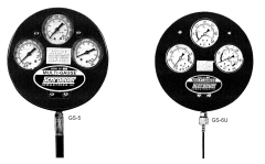 Multi-Gauge, Case: 6.3, Gauge: 1.5 Inch Diameter, Gauge 1: 0 to 600 psi, Gauge 2: 0 to 5000 psi, Vacuum: 30 in Hg to 150 psi