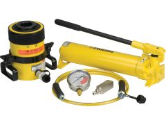 60 Ton, 3 in Stroke, Hollow Hydraulic Cylinder and Hand Pump Set