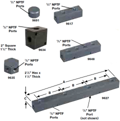 SPX MANIFOLD BLOCK  (6) 3/8   NPTF PORTS