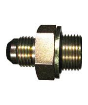 Steel Adapter, Male 9/16-18 JIC 37 deg Flare to Male 1/4 BSPT, 90 deg Elbow