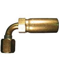 Steel Crimp 3903/7903 Swage Fitting, 9/16-18 Female JIC 37 deg Flare Swivel, -04 Hose, 90 deg Elbow