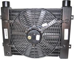 MF Series Air Cooled Powered Fan Mobile Heat Exchanger, 1-1/2 NPT Ports, 12VDC Motor