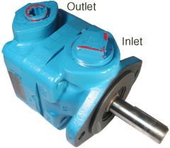 V20 Series Vane Pump, 12 Ring Size, 11 Tooth Splined Extended Length Shaft, NPT Ports, Outlet 90 deg CCW from Inlet, CW Rotation